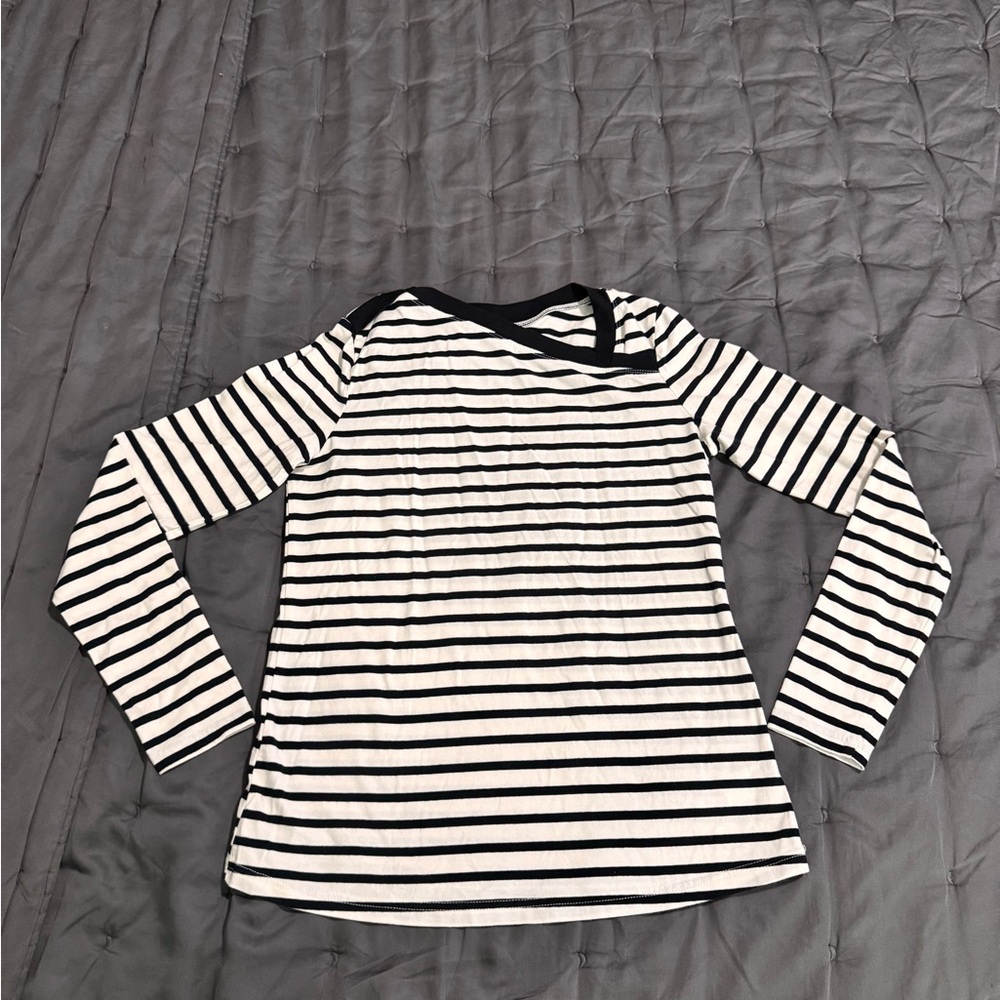 Striped Black and White Women's Top